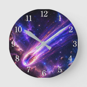 Shooting Star Wall Clock — Night Sky Design