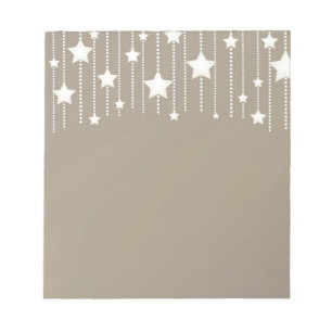 Shooting stars garland white and beige craft  notepad