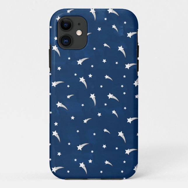 Shooting Stars Navy Blue Watercolor Case-Mate iPhone Case (Back)