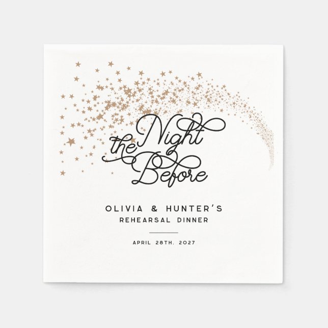 Shooting Stars The Night Before Rehearsal Dinner Napkin (Front)