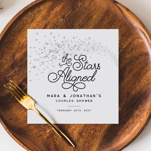 Shooting Stars The Stars Aligned Couples Shower Napkin (Creator Uploaded)