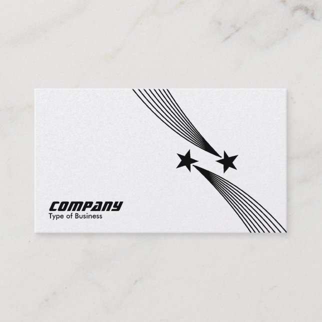 Shooting Stars v2 - Black on White (Gold) Business Card (Front)