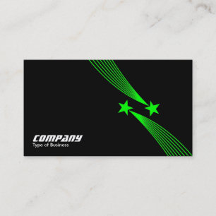 Shooting Stars v2 - Green on Black Business Card
