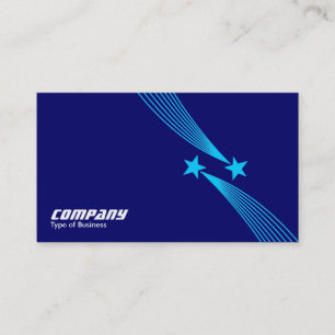 Shooting Stars v2 - Light Blue on Dark Blue 000066 Business Card
