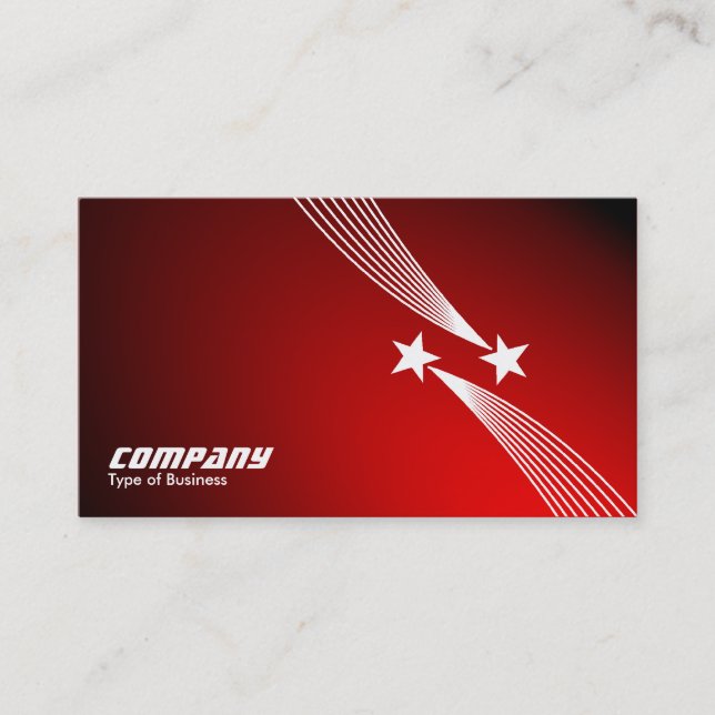 Shooting Stars v2 - White on Spotlit Red Business Card (Front)