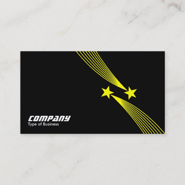 Shooting Stars v2 - Yellow on Black Business Card (Front)