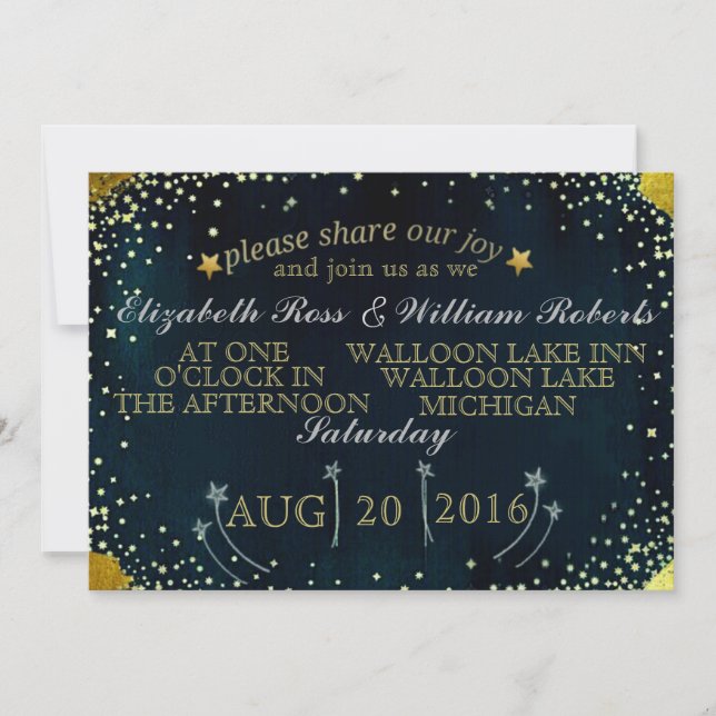 Shooting Stars Wedding Invitation (Front)