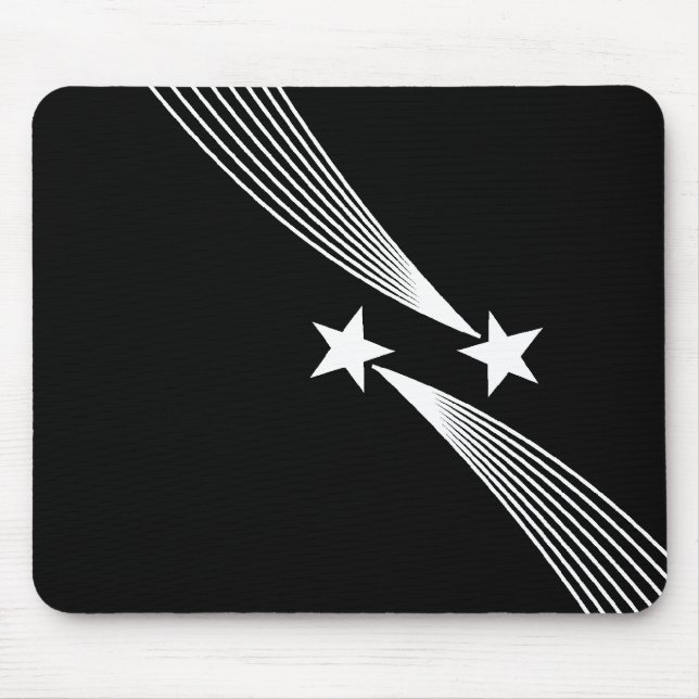 Shooting Stars - White on Black Mouse Pad (Front)