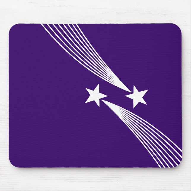 Shooting Stars - White on Deep Purple Mouse Pad (Front)