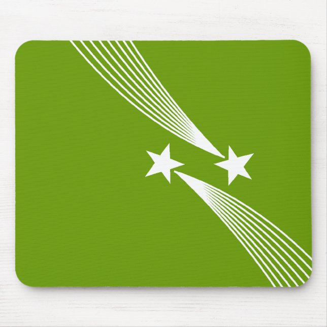 Shooting Stars - White on Green 669900 Mouse Pad (Front)