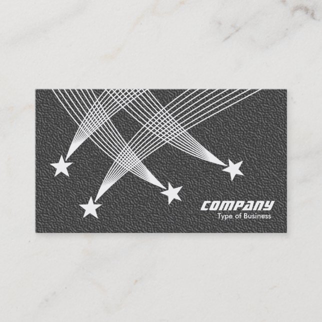 Shooting Stars - White on Grey Texture Business Card (Front)