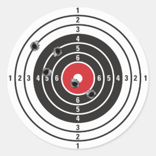 Shooting Target Classic Round Sticker