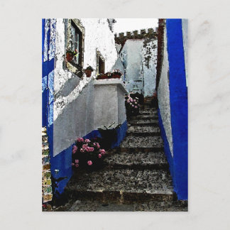 Shop and Steps in Obidos Portugal Postcard