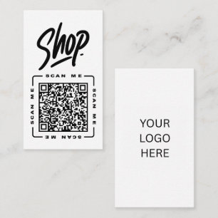 Shop   Customisable QR code & Logo Template Black  Business Card