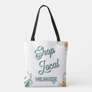 Shop local, city tote bag