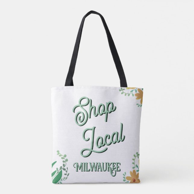 Shop local, city tote bag (Back)