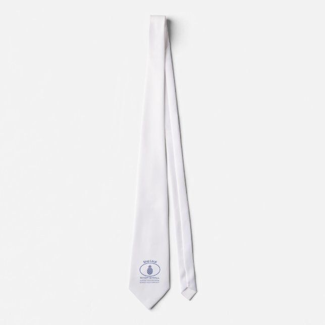 Shop Local, Shop Small blue pineapple Tie (Front)