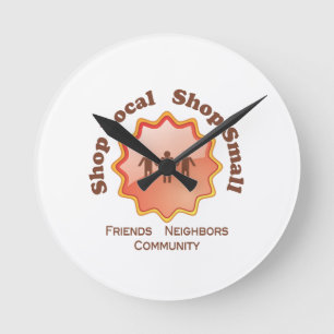 Shop Local, Shop Small Round Clock