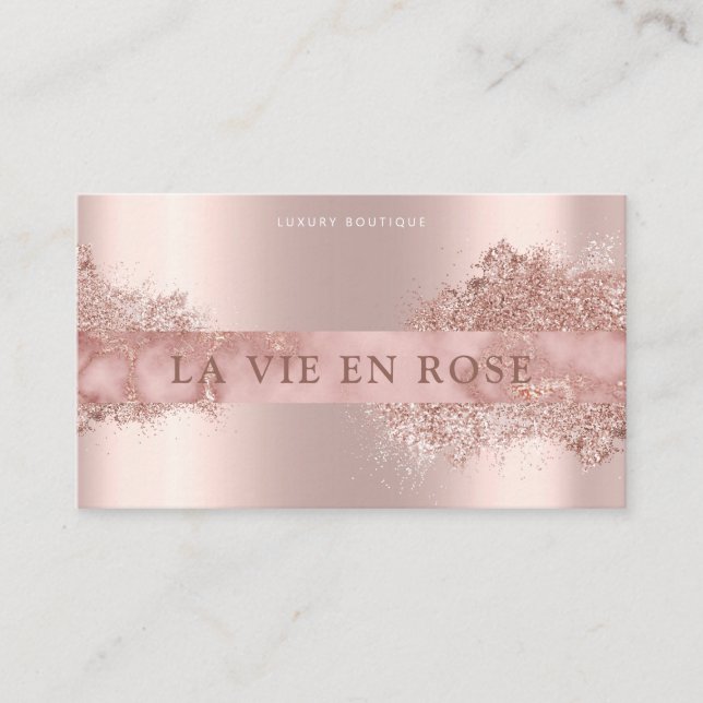Shop Modern Elegant Glitter Rose gold boutique Business Card (Front)