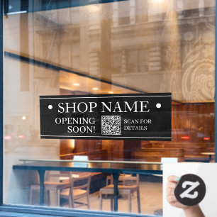 SHOP NAME Opening Soon Generate QR Code BlackWhite