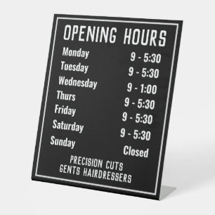 Shop Opening Hours Pedestal Sign