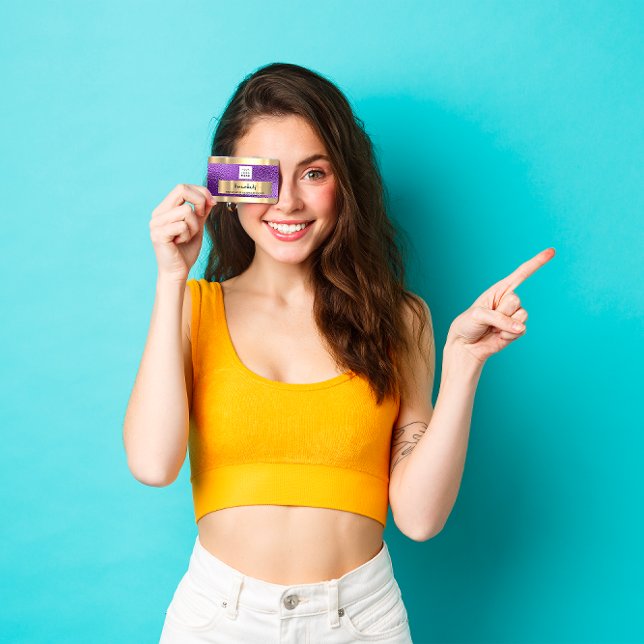  Shop QR CODE Logo Metallic Pink Business Card (Shop QR CODE Logo Metallic Pink Business Card)