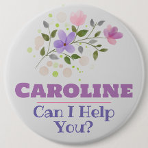 Shop Staff Name Button Badge