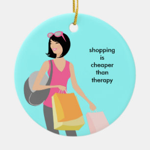 Shopaholic Ceramic Christmas Ornaments