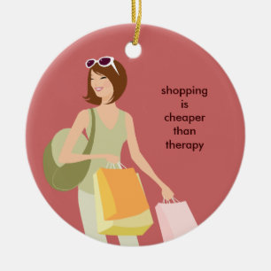 Shopaholic Ceramic Christmas Ornaments