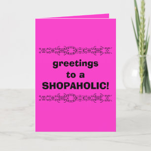 shopaholic greetings card