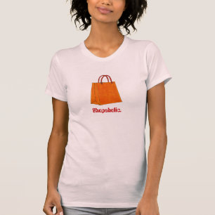 Shopaholic Orange Shopping Bag Fashionista Tee