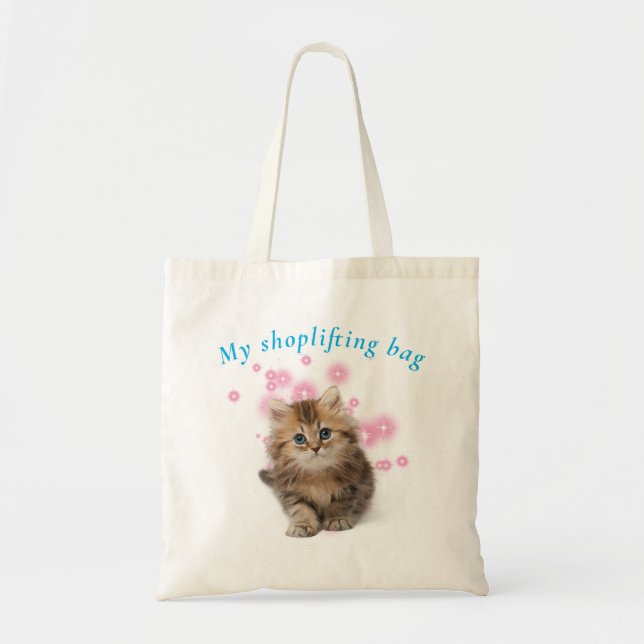 SHOPLIFTING KITTEN TOTE BAG (Front)