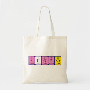 Shopna periodic table name tote bag