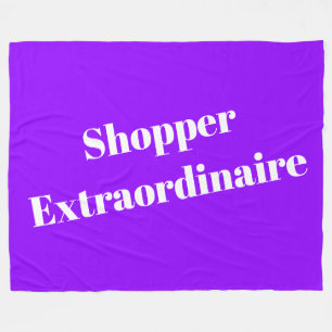 SHOPPER EXTRAORDINAIRE  Bright Purple Background Fleece Blanket