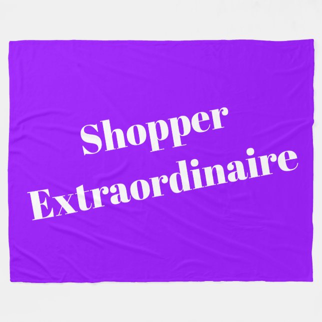 SHOPPER EXTRAORDINAIRE  Bright Purple Background Fleece Blanket (Front (Horizontal))