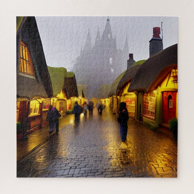 Shoppers in My Village of Wallabee Jigsaw Puzzle (Vertical)