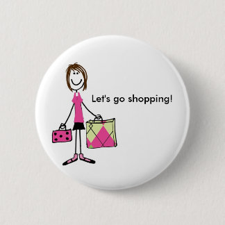 Shopping 6 Cm Round Badge