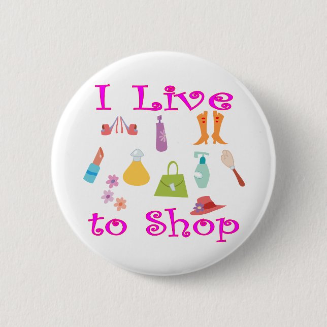Shopping 6 Cm Round Badge (Front)