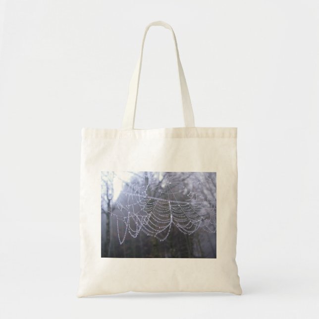 Shopping bag spiderweb with little waterdrops (Front)