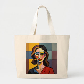 Shopping bag with a portrait of a woman in Picasso