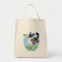 Shopping bag with blue merle corgi 