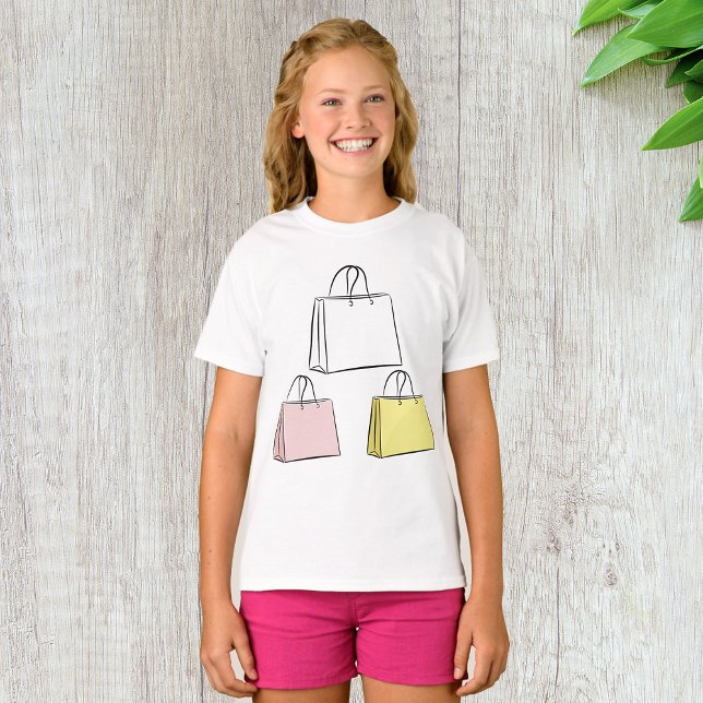 Shopping Bags Girls T-Shirt (Creator Uploaded)