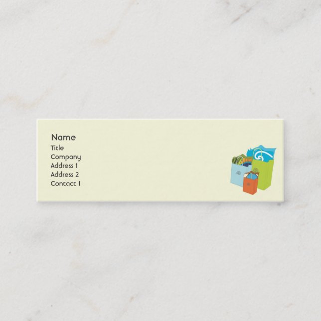 Shopping Bags - Skinny Mini Business Card (Front)