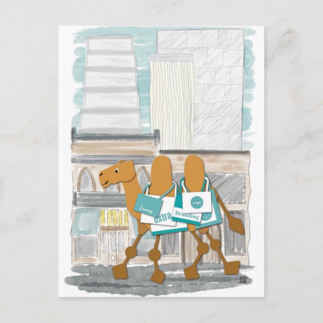 Shopping Camel Postcard (Front)