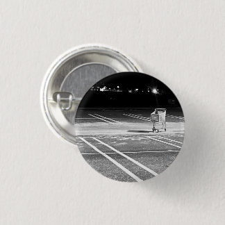 Shopping Cart Empty in Parking Lot Photo Pinback 3 Cm Round Badge