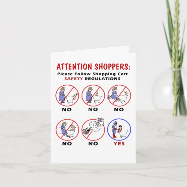 Shopping Cart Safety Regulations - Happy Birthday Card (Front)