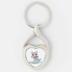 Shopping Cat Key Ring