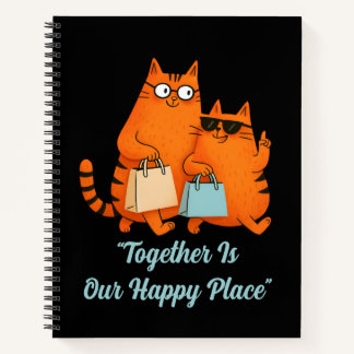 Shopping Day Cat Love Spiral Notebook