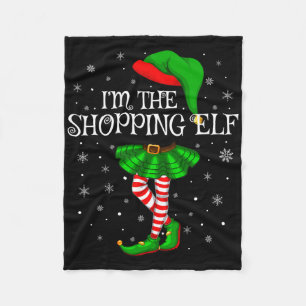 Shopping Elf Christmas Matching Family Women Girls Fleece Blanket