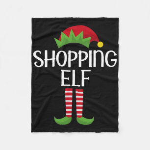 Shopping Elf Family Matching Group Christmas Party Fleece Blanket